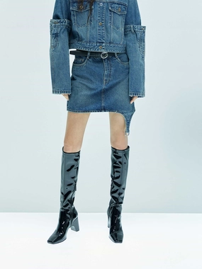 Timeless Touch Ankle length Asymmetric Cotton Mini Skirt