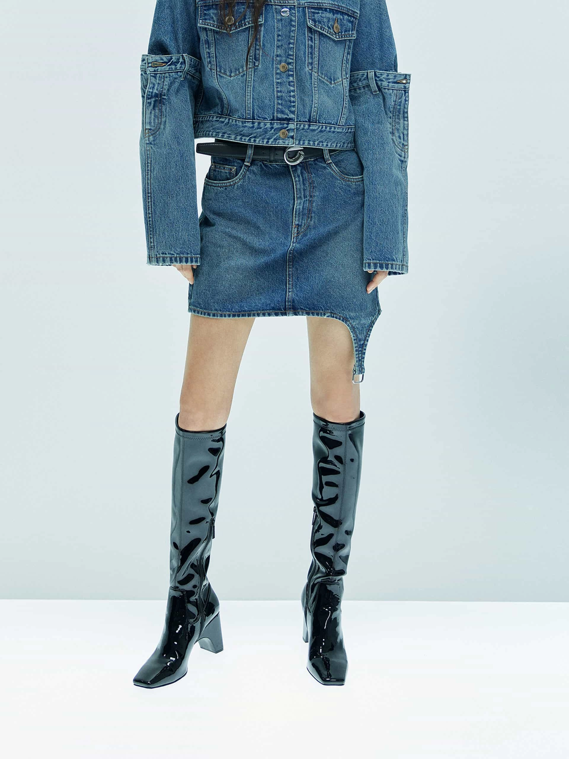 Timeless Touch Ankle length Asymmetric Cotton Mini Skirt