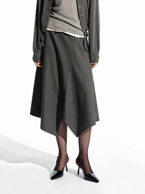 Asymmetric Pinstripe Skirt Sleek Vibe Stylist Pick