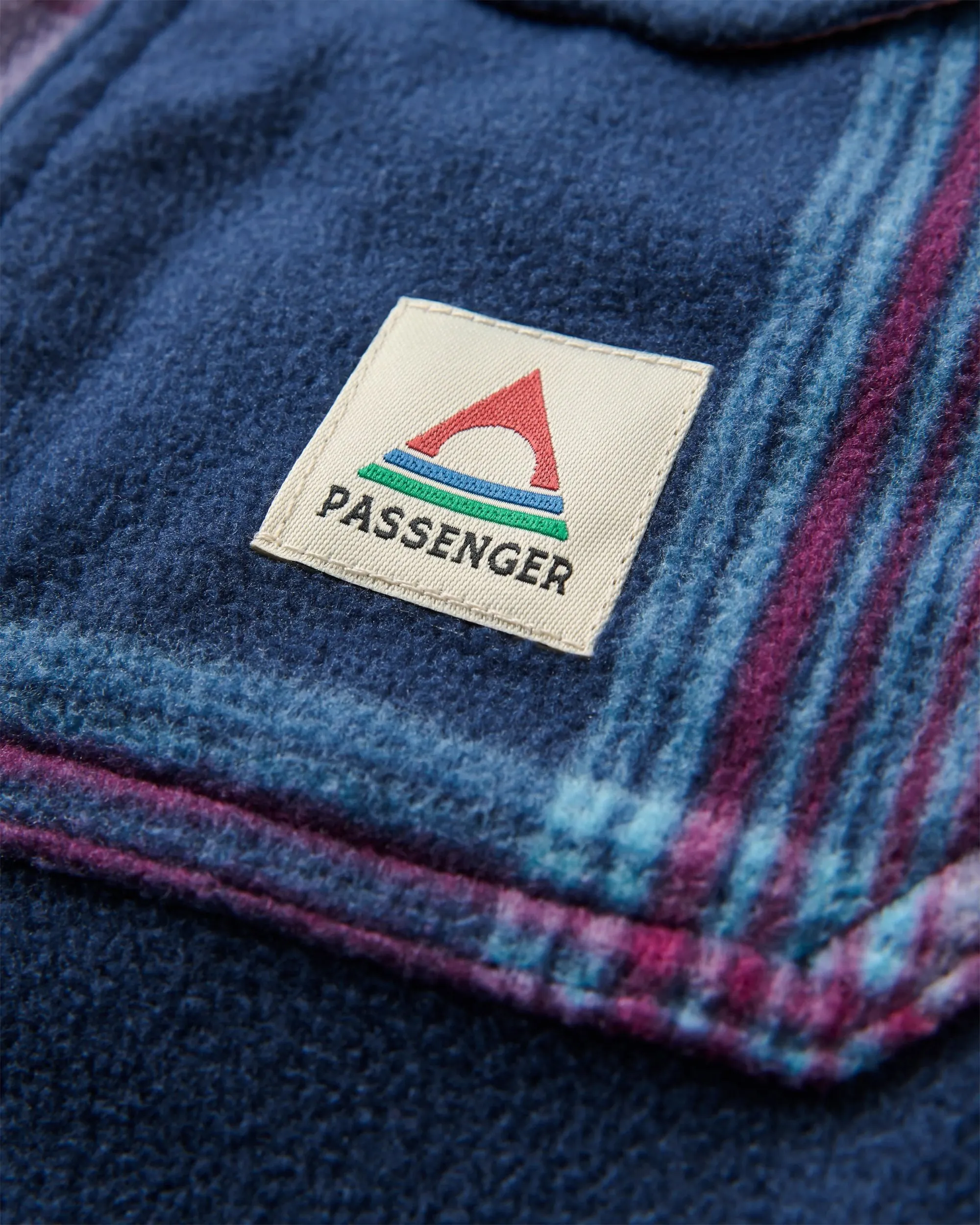 On-The-Go Style East Recycled Polar Fleece Shirt - Rich Navy/Pink Haze Check