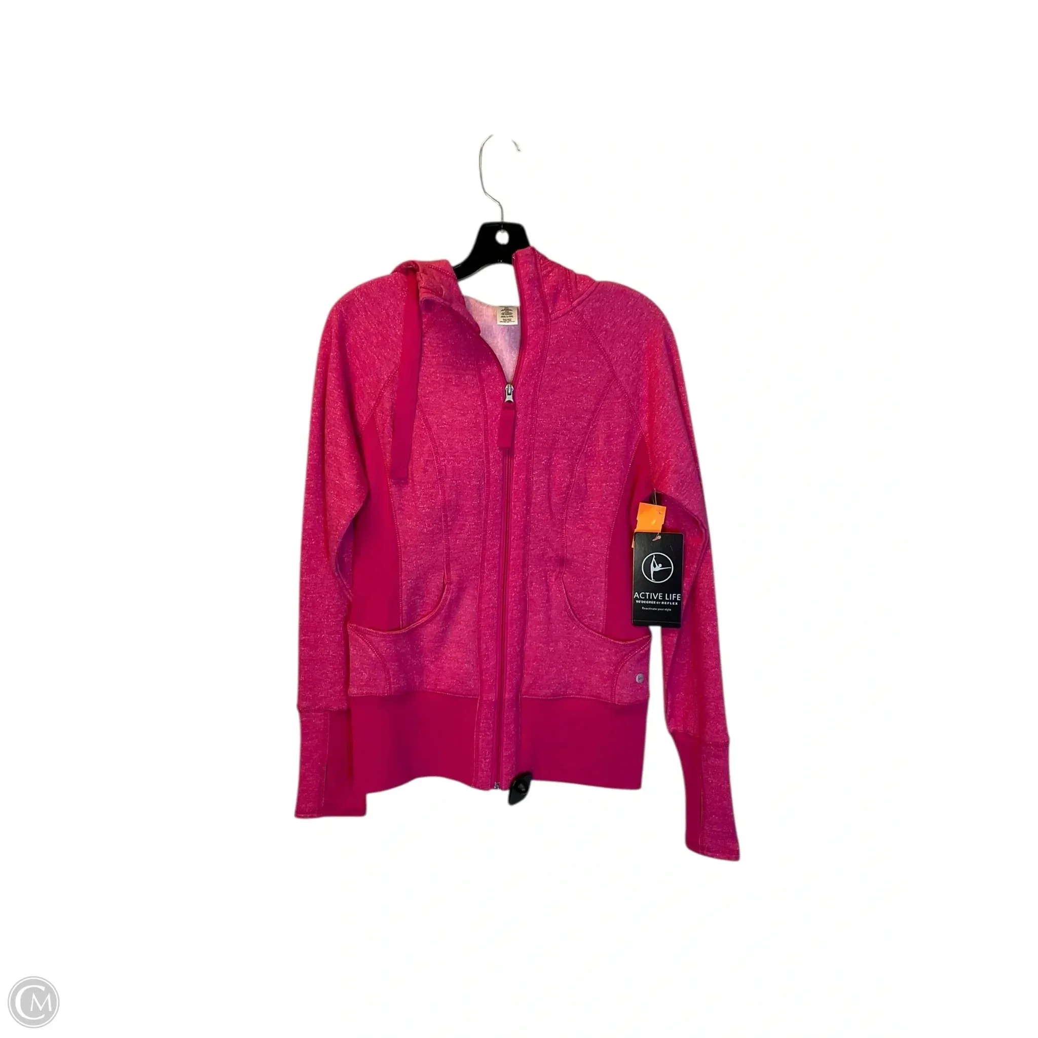 Convertible Sleeves Moisture Control Fibers Athletic Jacket By Active Life In Pink, Size: M