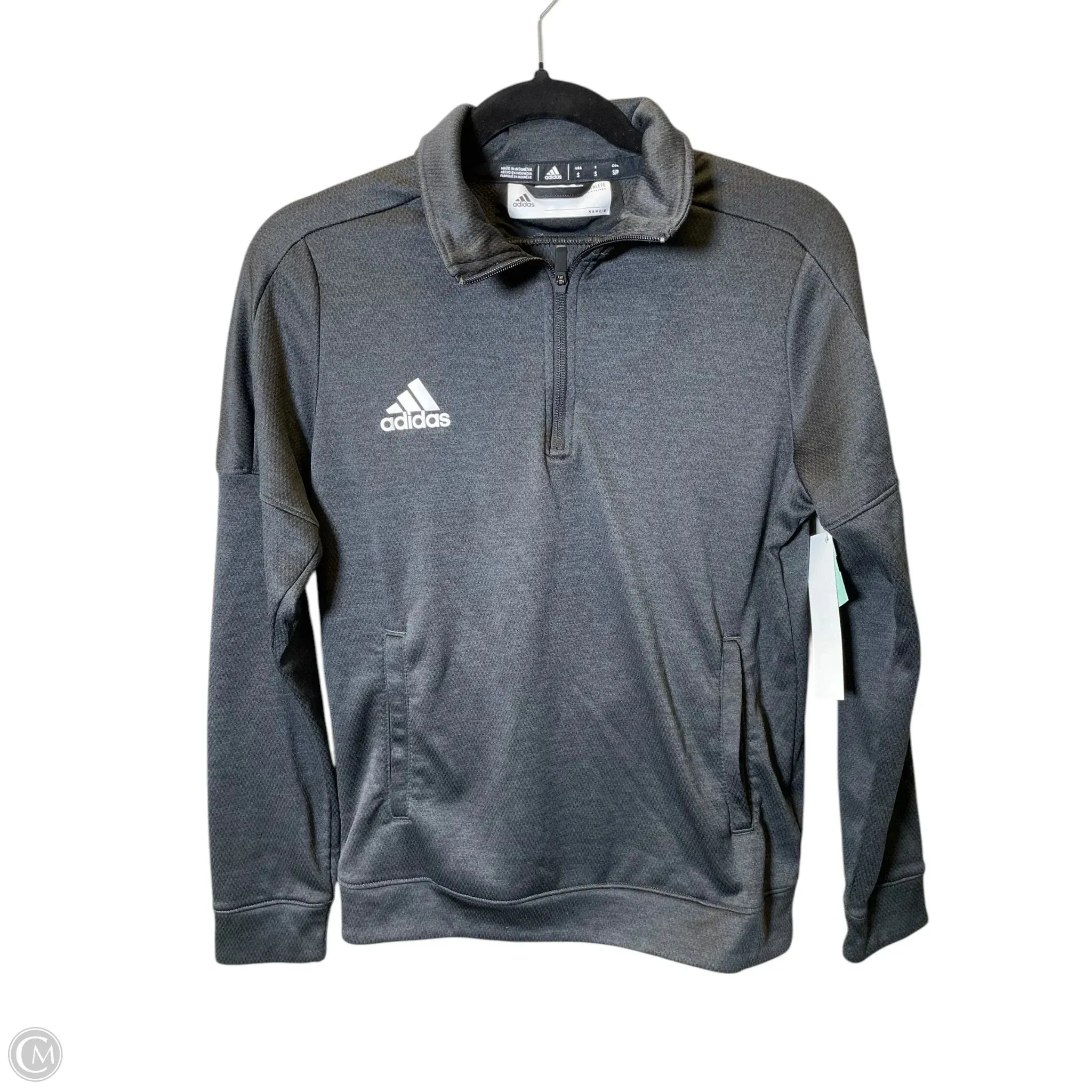 Athletic Jacket By Adidas In Grey, Size: S Practical Everyday Fit Friction Resistant