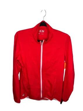 Athletic Jacket By Adidas In Red, Size: M Zipper Closure Mechanism Quilted Stitching Pattern