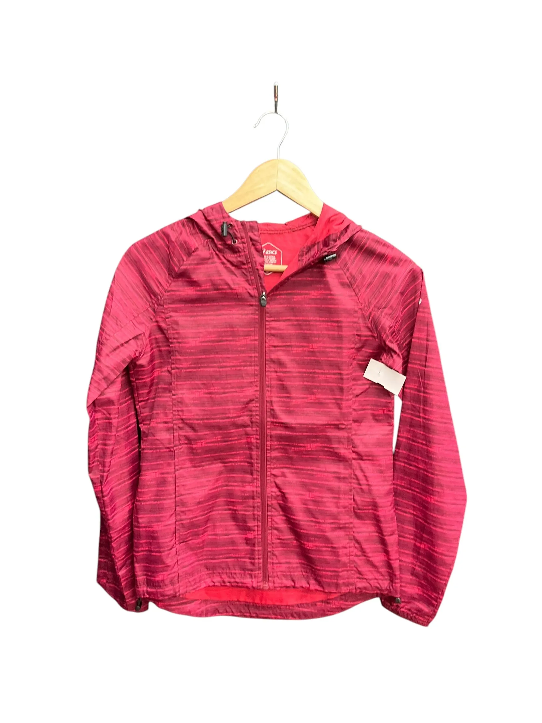 Athletic Jacket By Asics In Red, Size: Xs Compression Fit