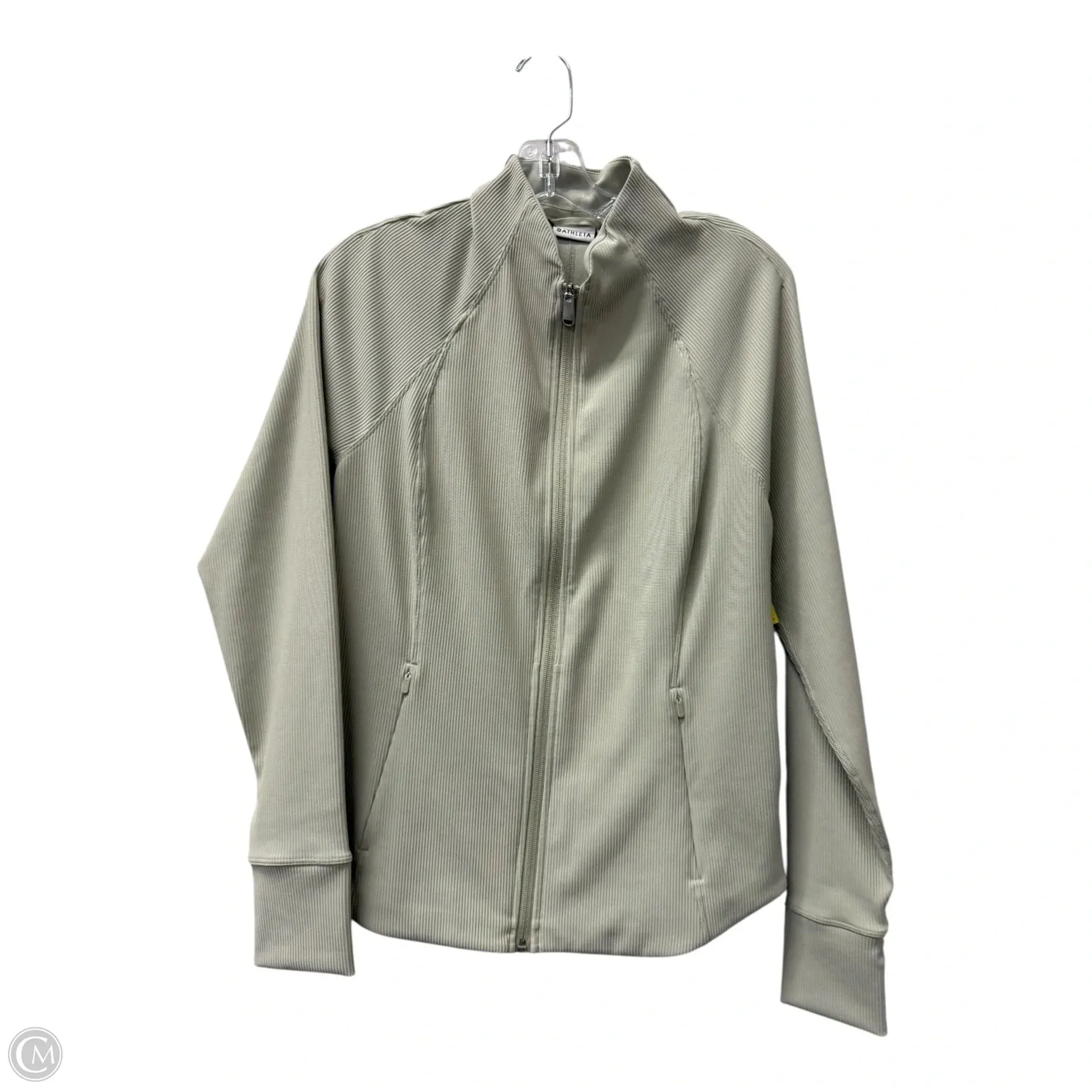 Athletic Jacket By Athleta In Grey, Size: L Touchscreen Compatible Cuffs