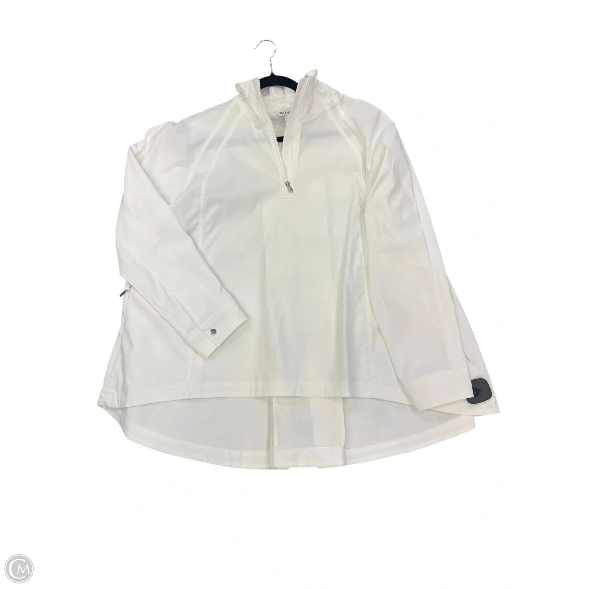 Athletic Jacket By Athleta In White, Size: S Temperature Regulating Fill Organic Cotton Blend