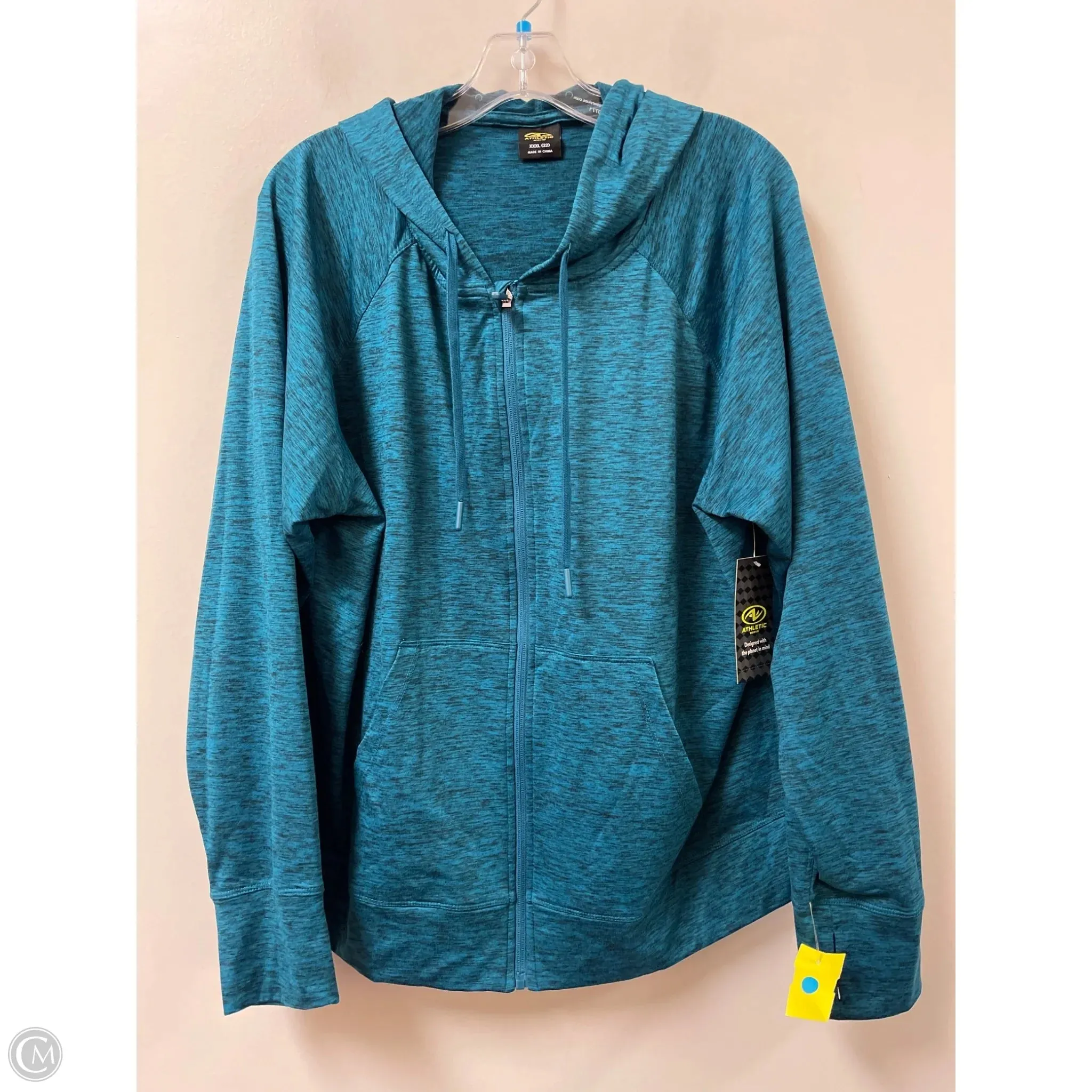 Erasable Stains Treatment Street Fashion Athletic Jacket By Athletic Works In Blue, Size: 2x