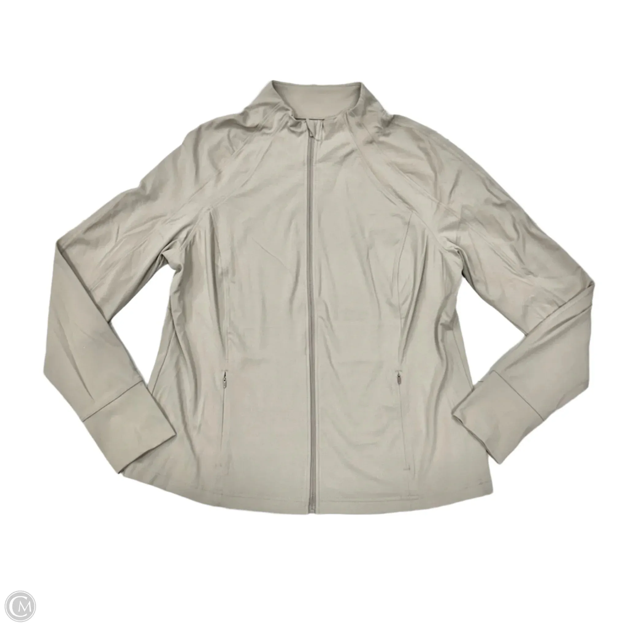 Athletic Jacket By Avia In Taupe, Size: Xl Comfortable fit Foldable Shoulder Straps