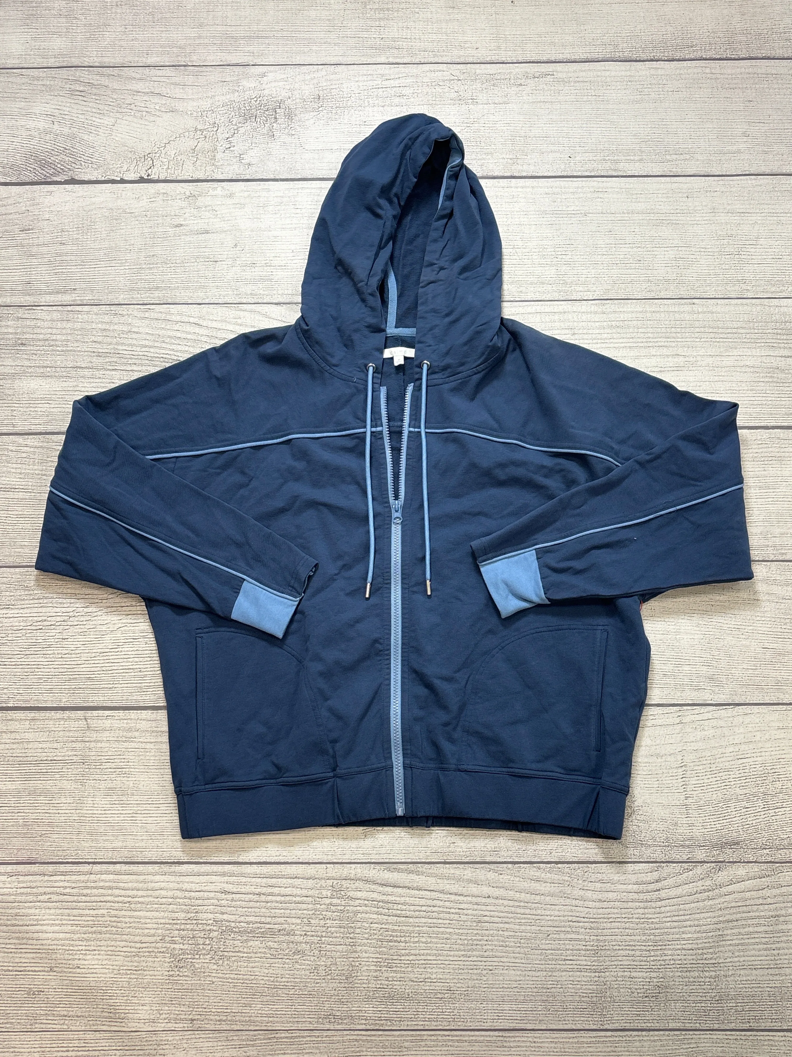 Breathable Outer Shell Athletic Jacket By Calme In Blue, Size: M