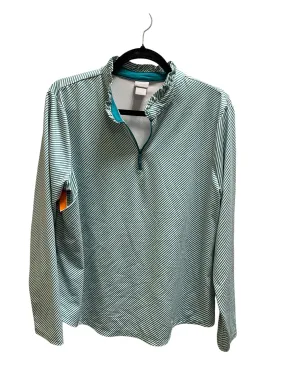 Water Repellent Finish Double Layered Fabric Athletic Jacket By Chicos In Blue, Size: 2x