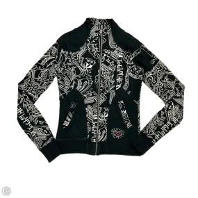 Quick Access Pockets Basic Fit Athletic Jacket By Desigual In Black & Cream, Size: M