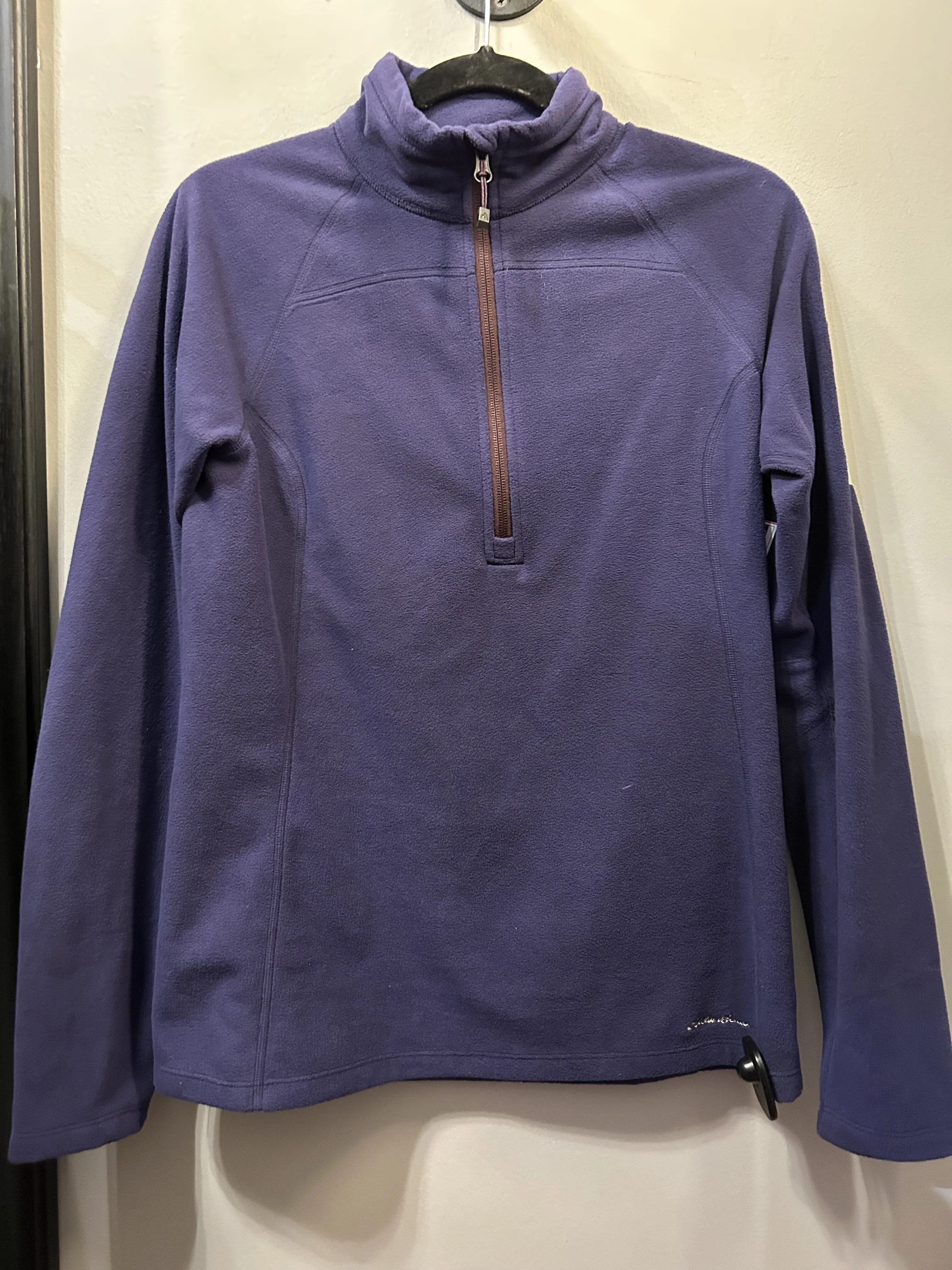 Leather Bits Tapered Hem Athletic Jacket By Eddie Bauer  Size: M