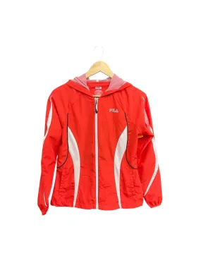Double layer fabric Cozy Hood Detail Athletic Jacket By Fila In Red, Size: Xs