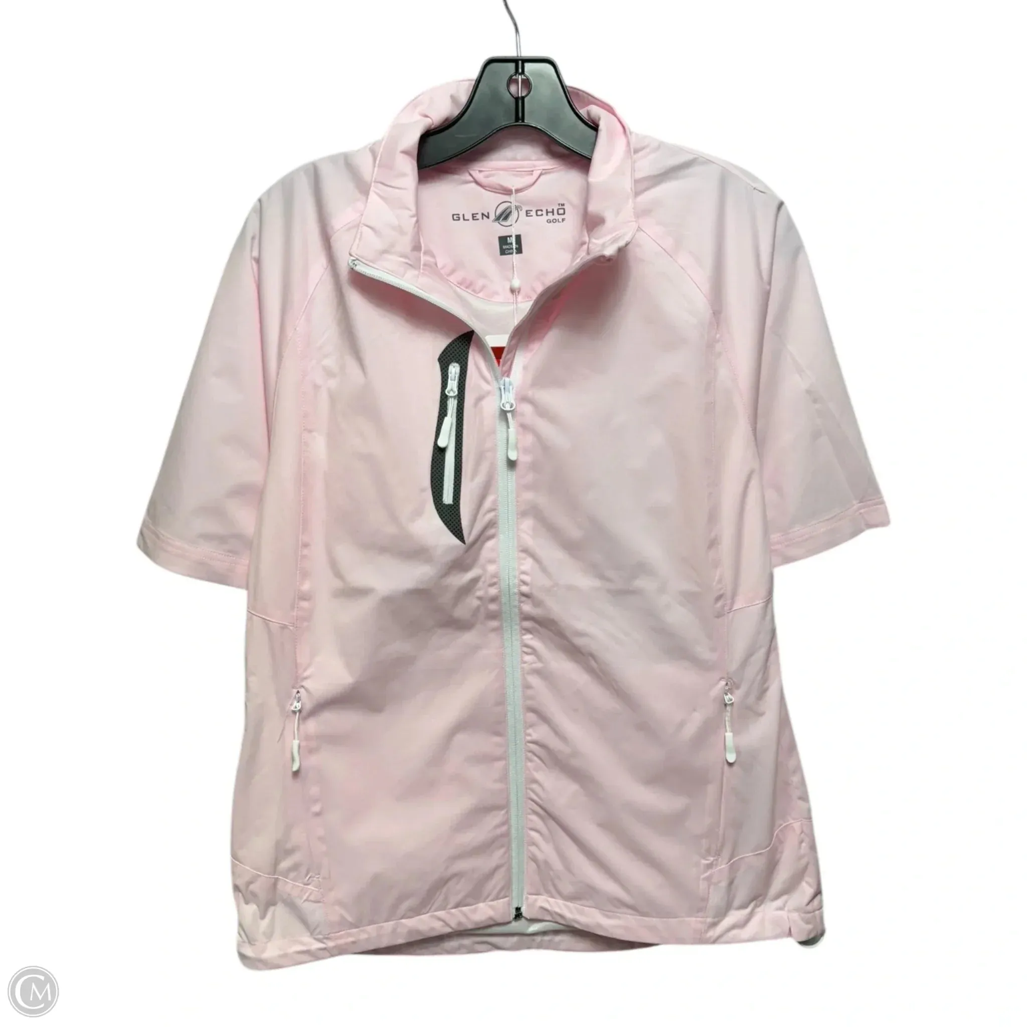 heavy duty fabric Athletic Jacket By Glen Echo In Pink, Size: M