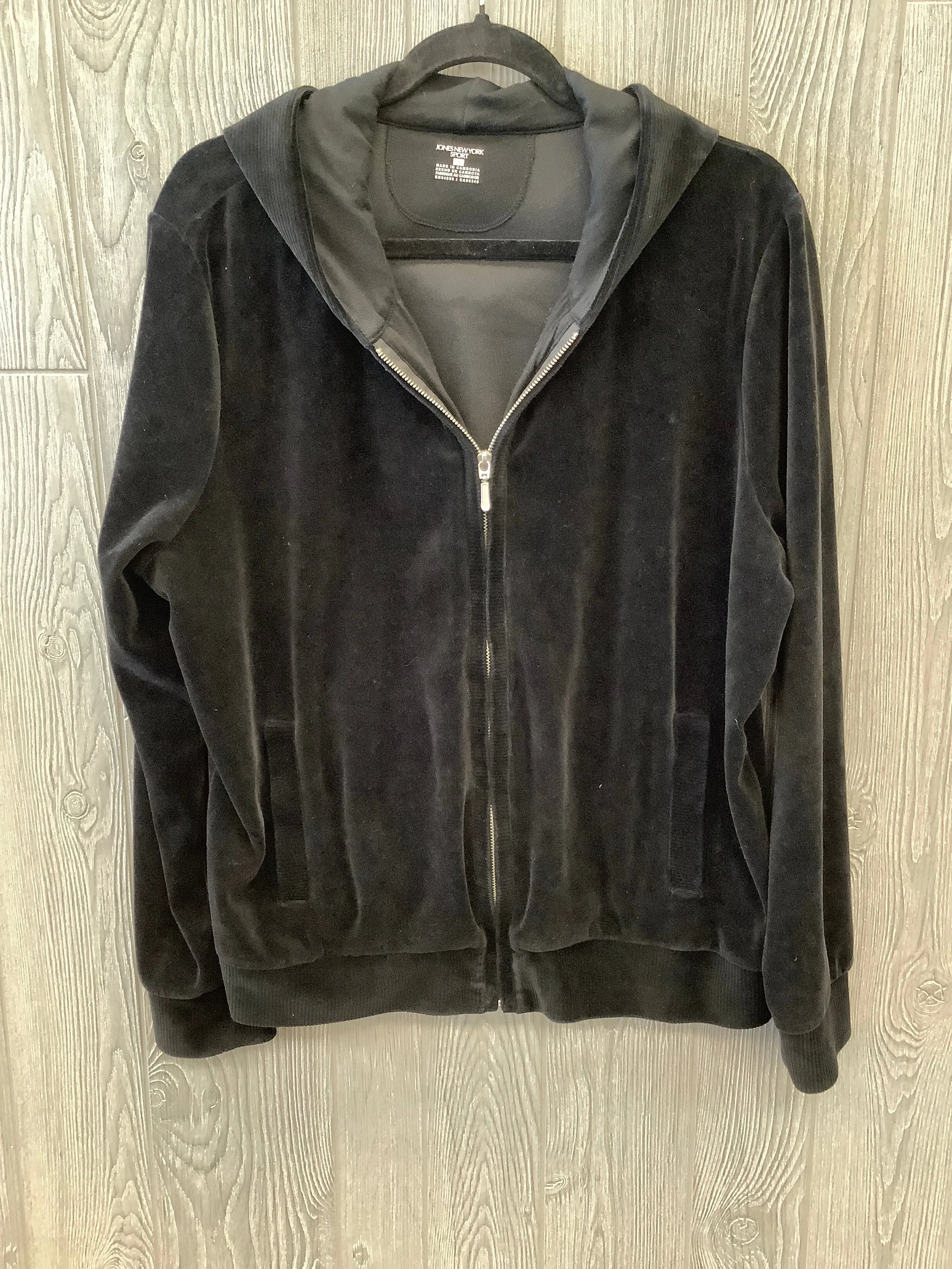 Athletic Jacket By Jones New York In Black, Size: 1x Windproof Insulated Coat