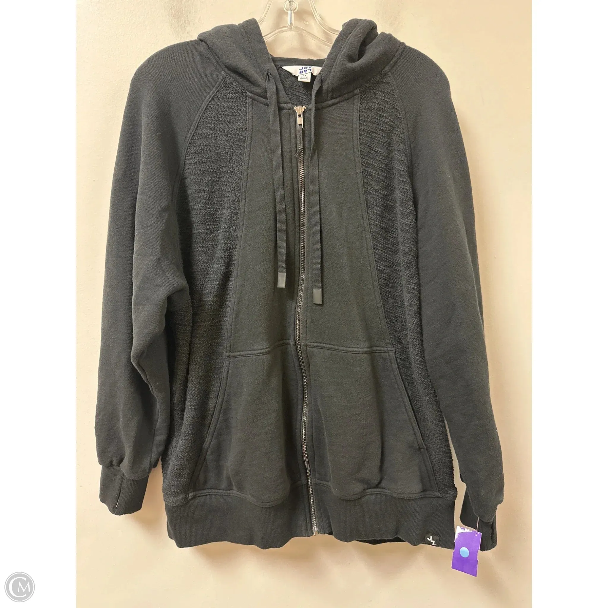 Full Length Zipper On The Go Athletic Jacket By Joy Lab In Black, Size: M