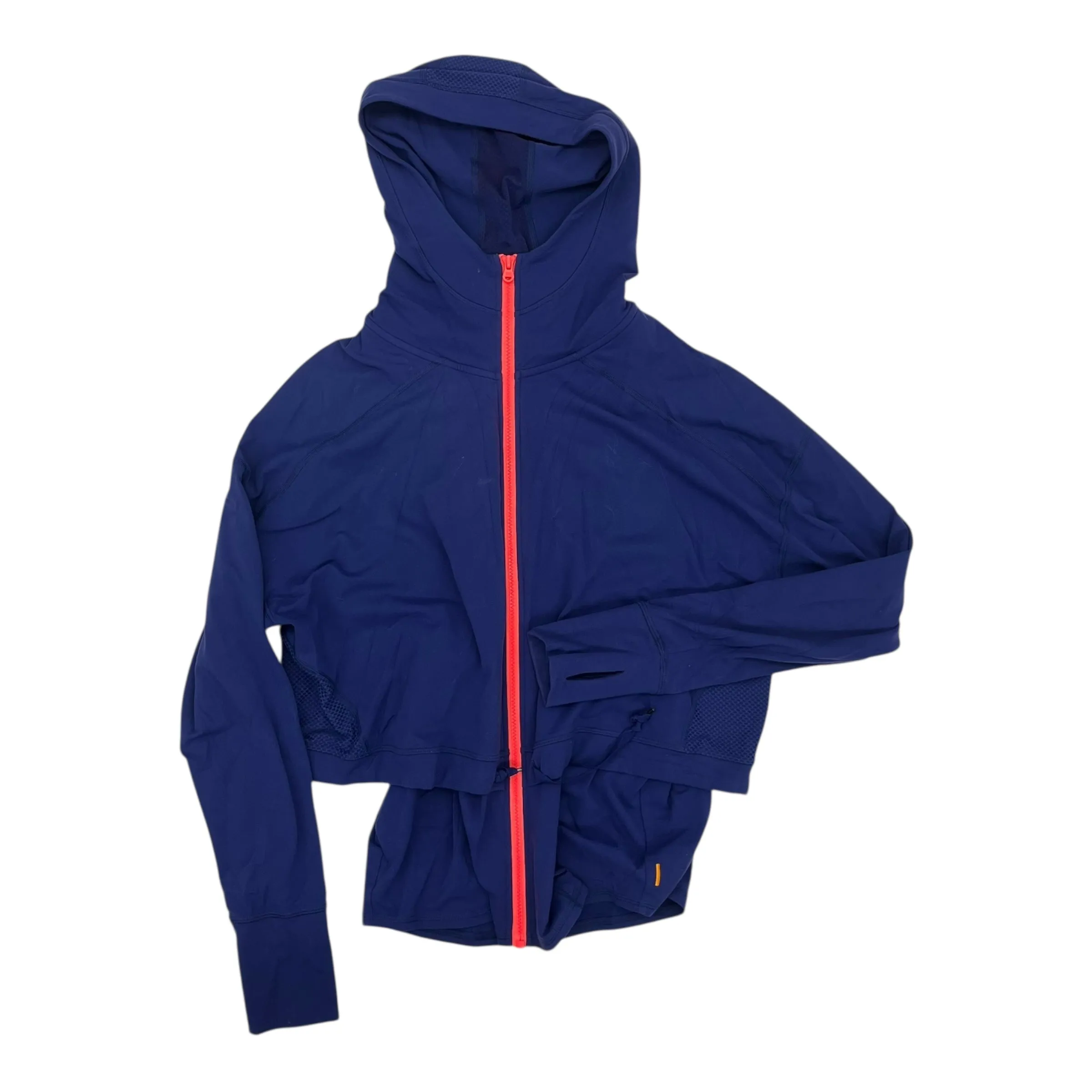 Autumn Wear Airy Cloth Athletic Jacket By Lucy In Blue, Size:L