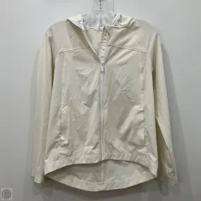 Athletic Jacket By Lululemon In Beige, Size: 4 Stretch Fabric Double Breasted