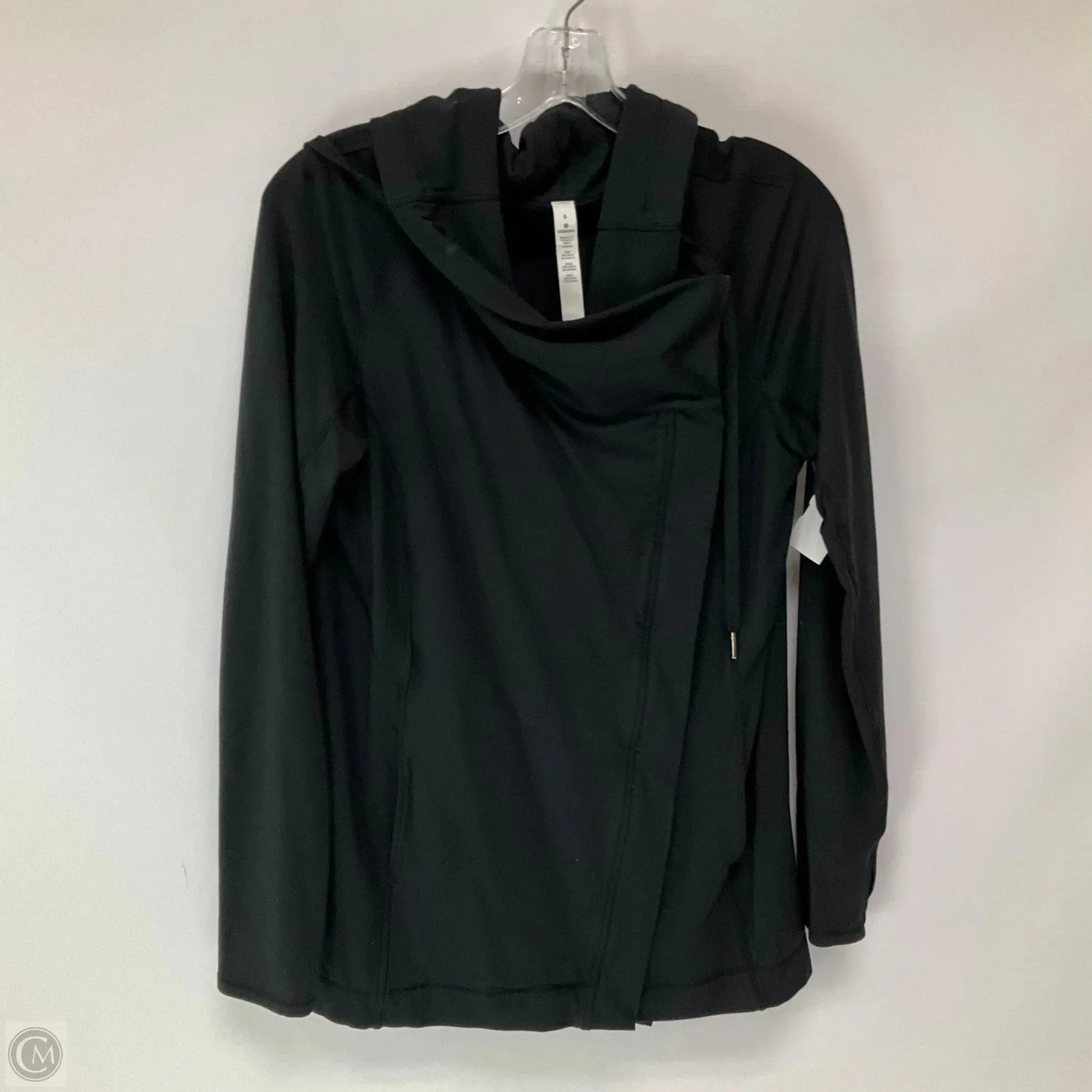 Athletic Jacket By Lululemon In Black, Size: 6 Snap Closure System Layered Cuff System