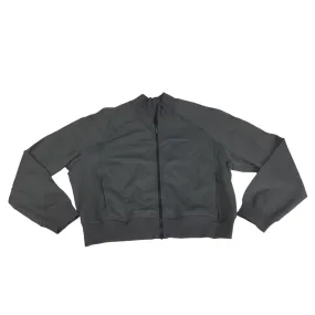 Athletic Jacket By Lululemon In Grey, Size: 6 Elastic hem Heat Sealed Zippers