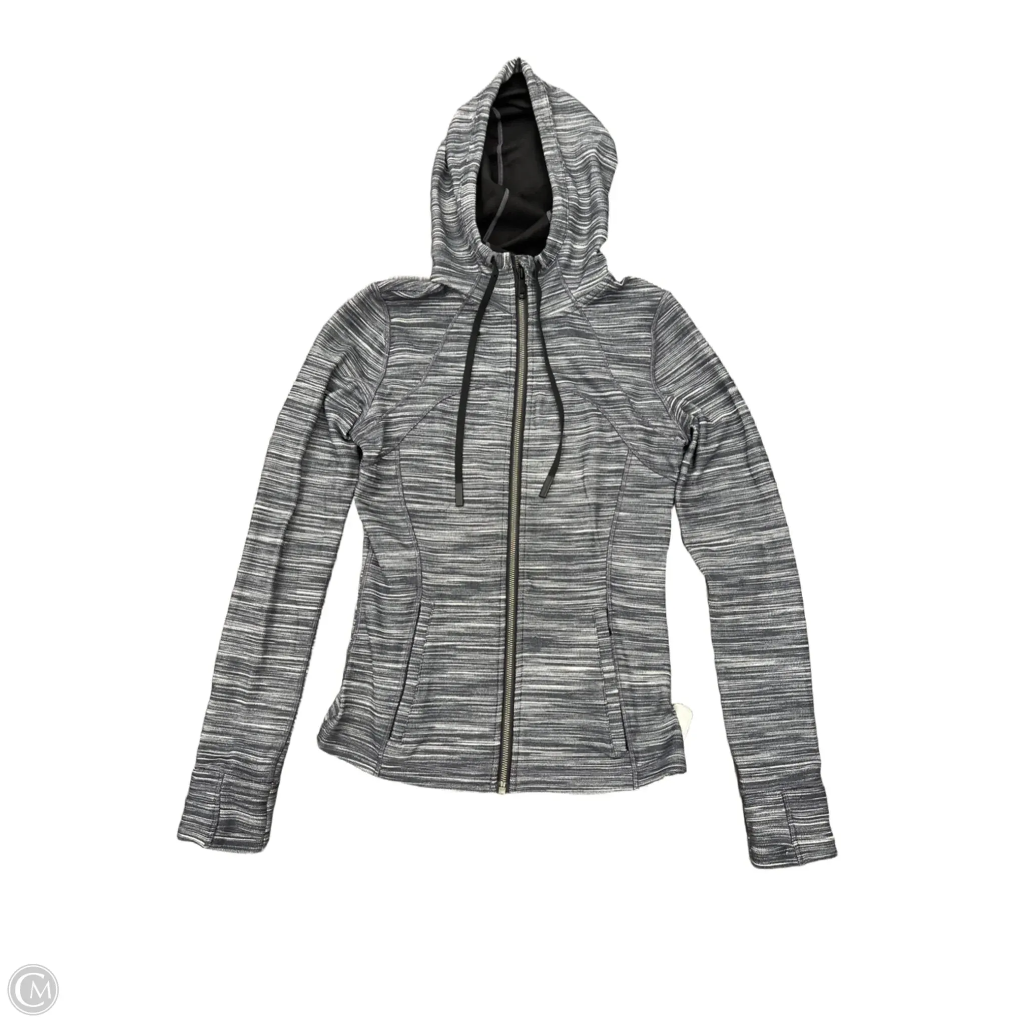 Athletic Jacket By Lululemon In Grey, Size: 8 Recycled Textile