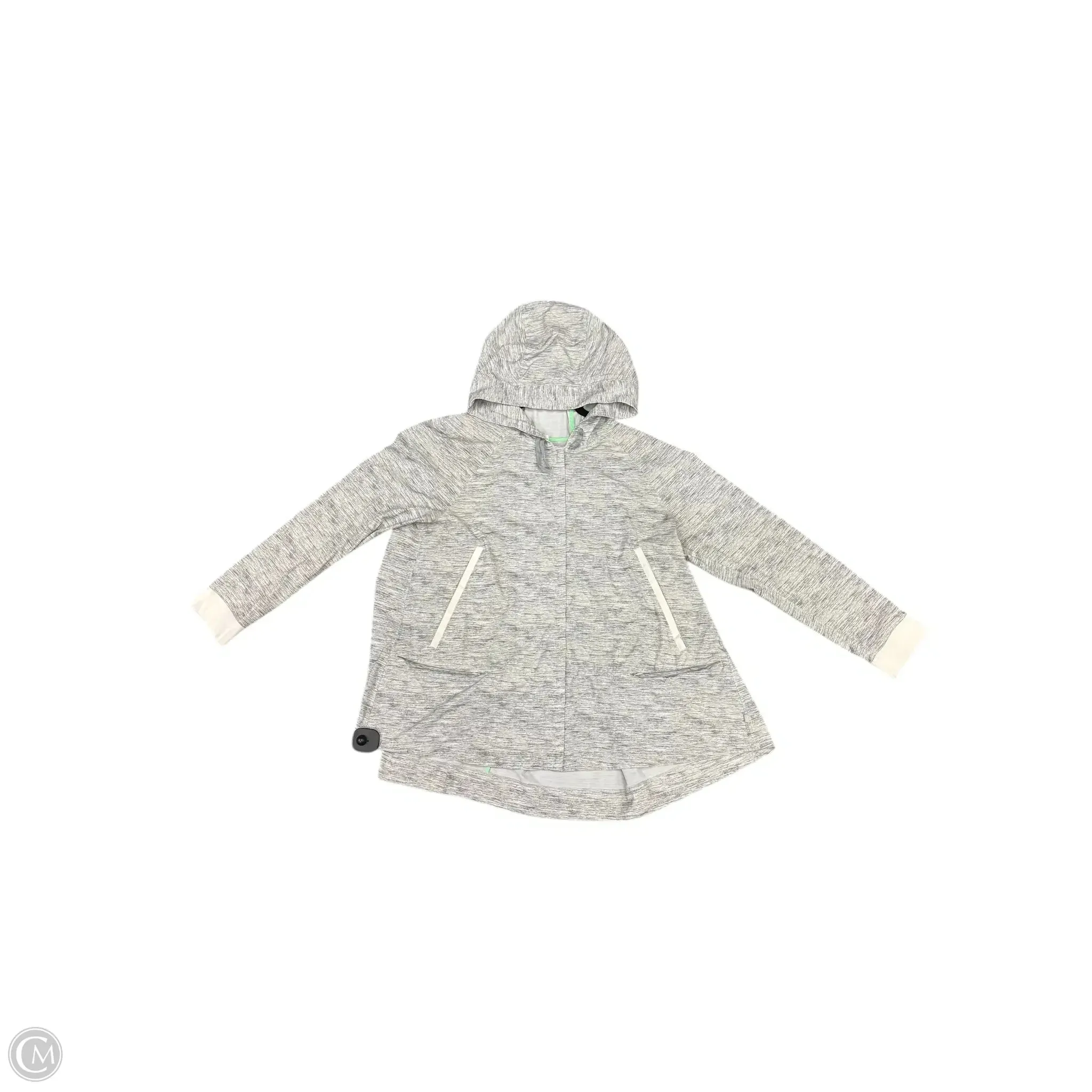 Athletic Jacket By Lululemon In Grey, Size: 8 Taped Seam Construction Tear Resistant Knit
