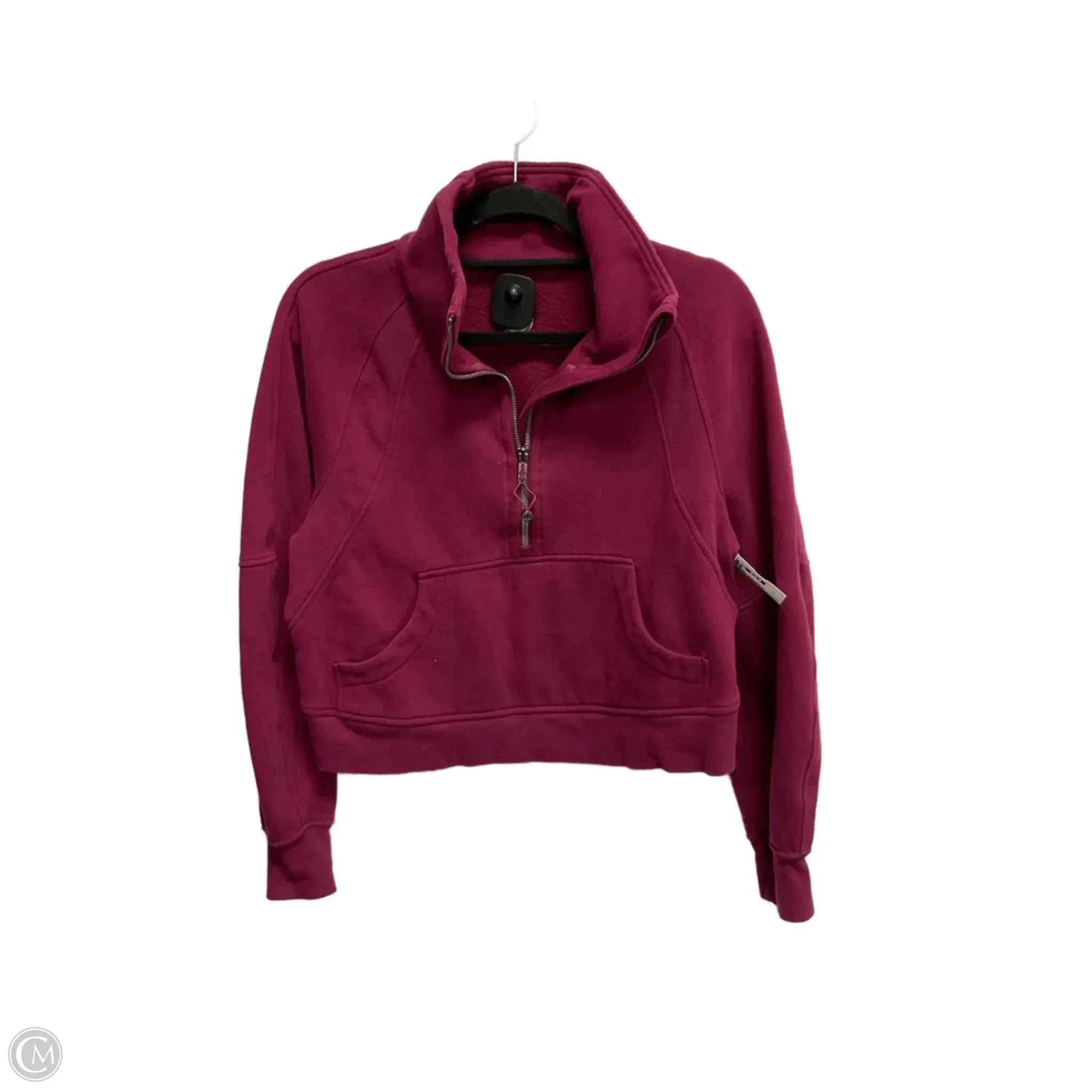 Athletic Jacket By Lululemon In Maroon, Size: Xs Cool Climate Odor Resistant