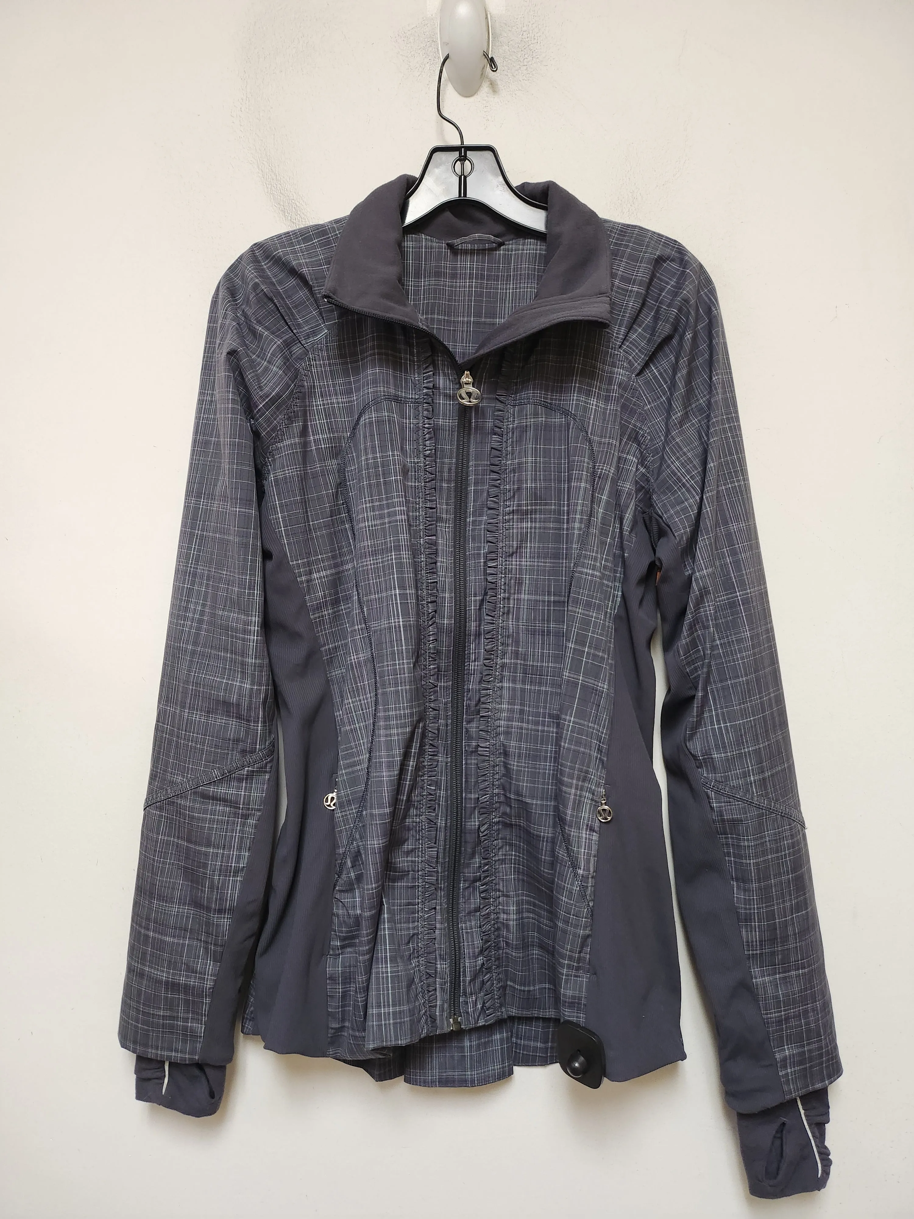 Athletic Jacket By Lululemon In Plaid Pattern, Size: M Soft Shell
