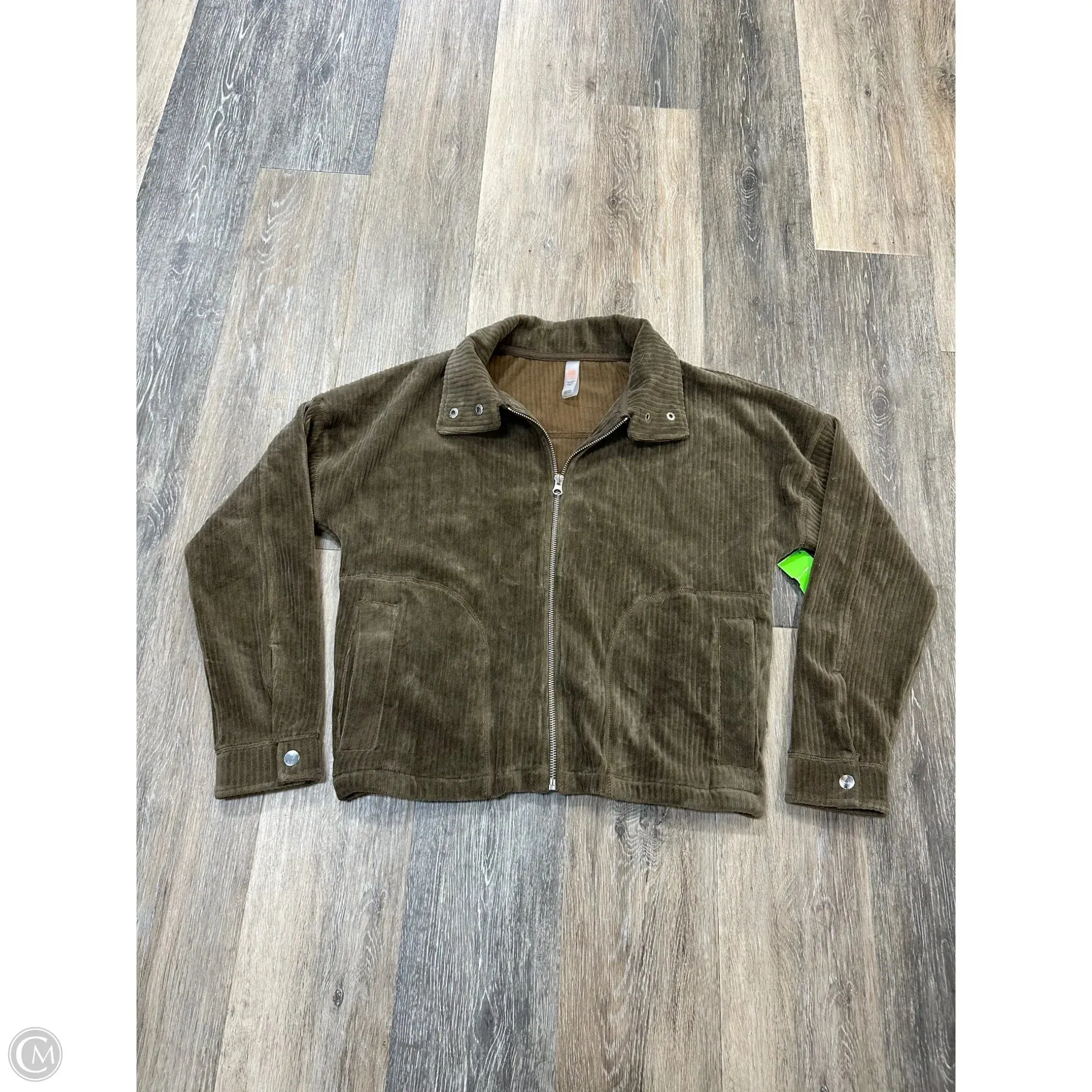Adjustable Cuffs SoftshellMaterial Athletic Jacket By Mono B In Green, Size: S