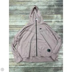 Bonded Edge Finish Windproof Design Athletic Jacket By Nike In Black & Pink, Size: 2x