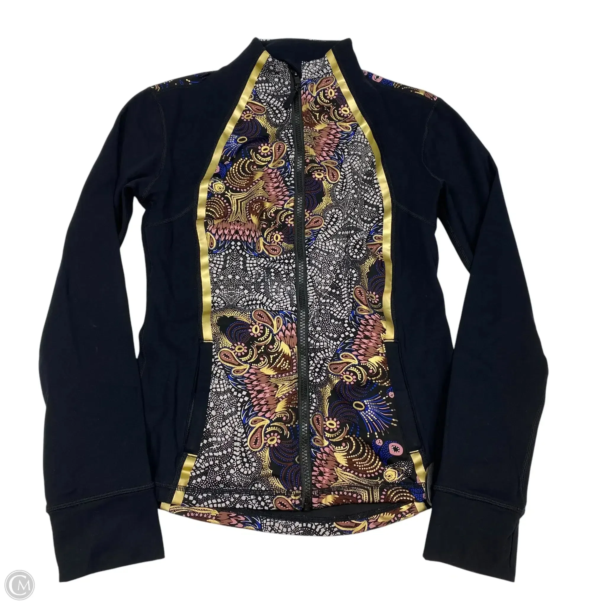 Flexible Insulation Athletic Jacket By Noli In Black & Gold, Size: S