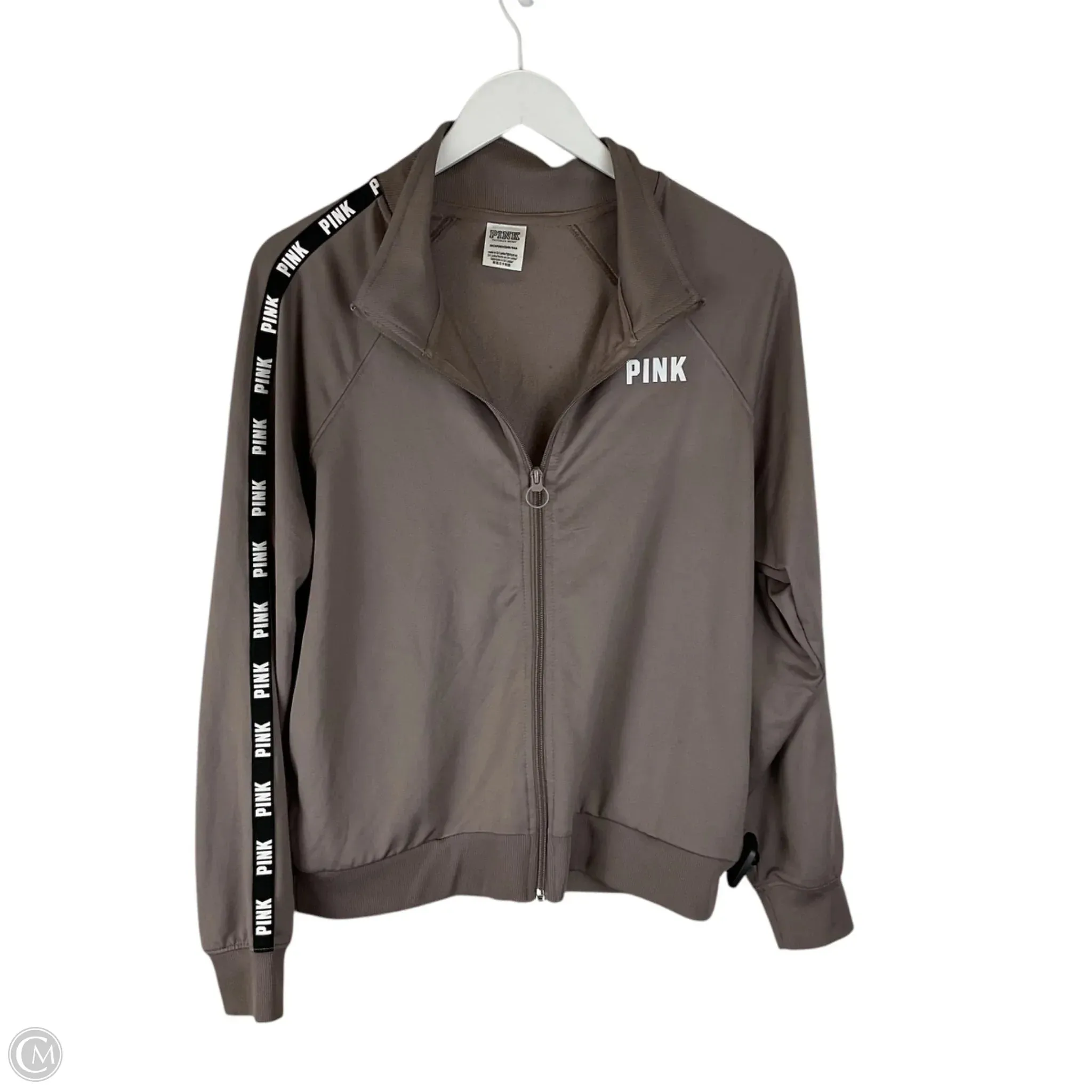 Zipper Closure System Athletic Jacket By Pink In Brown, Size: Xs