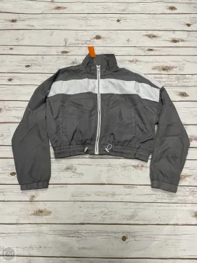Asymmetric Hemline Microfiber Shell Athletic Jacket By Rue 21 In Grey, Size: L