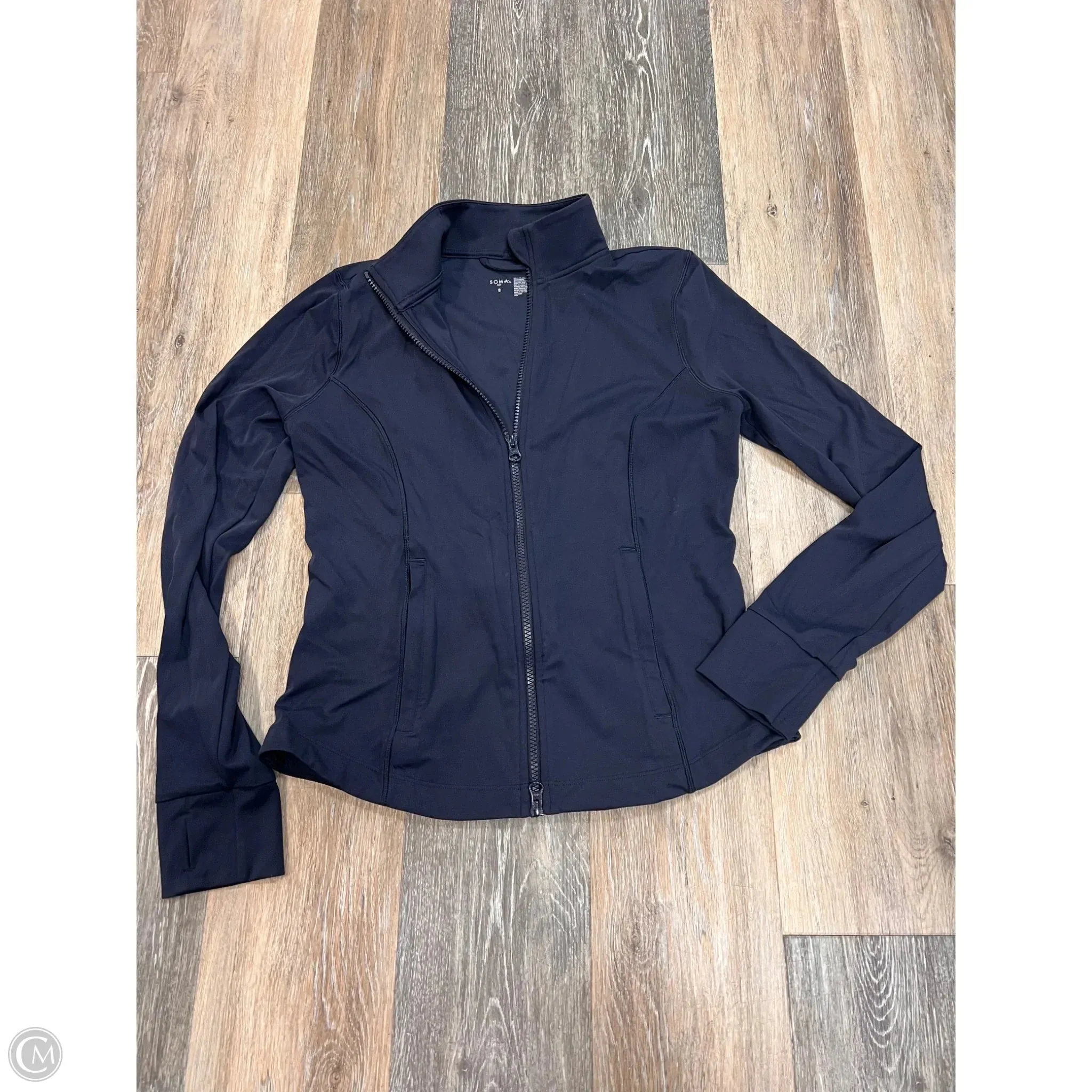 Strong Zip Bonded Hemline Athletic Jacket By Soma In Blue, Size: S