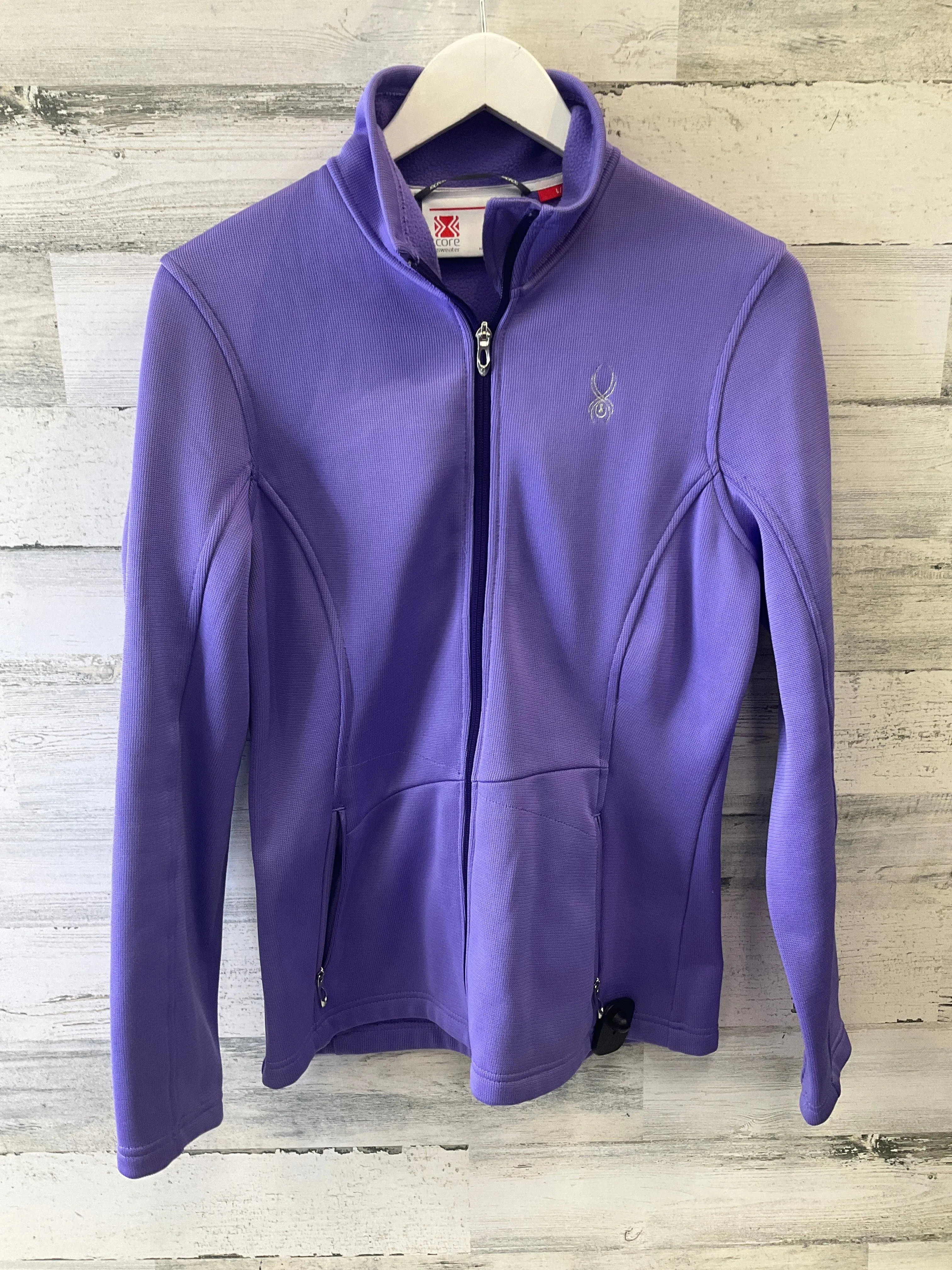 Hooded style Athletic Jacket By Spyder In Purple, Size: L