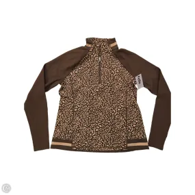 Waist Belt Flexible Knit Athletic Jacket By Talbots In Brown, Size: Mp
