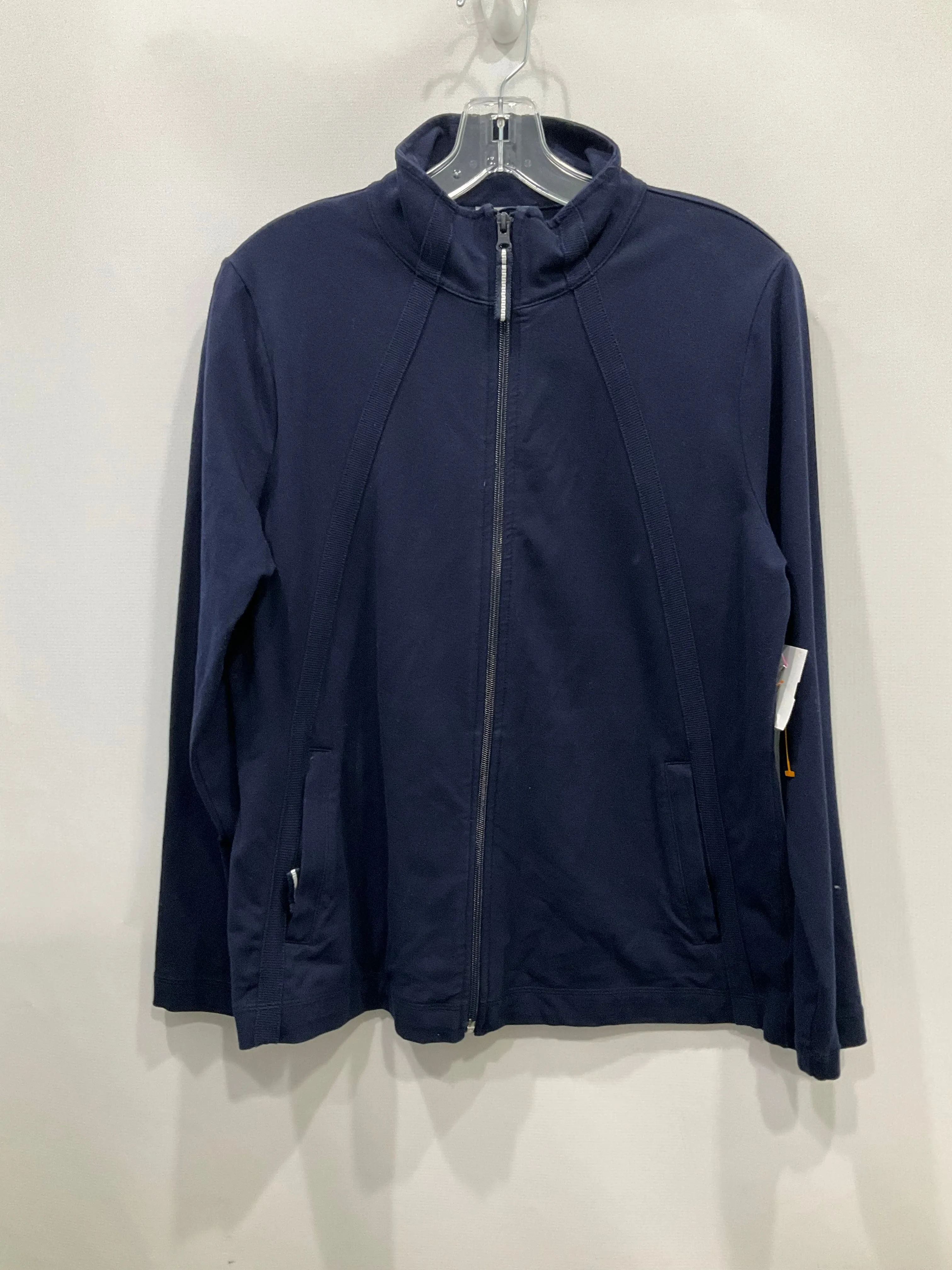 Athletic Jacket By Talbots In Navy, Size: L UV Resistant Finish Neutral Street Style
