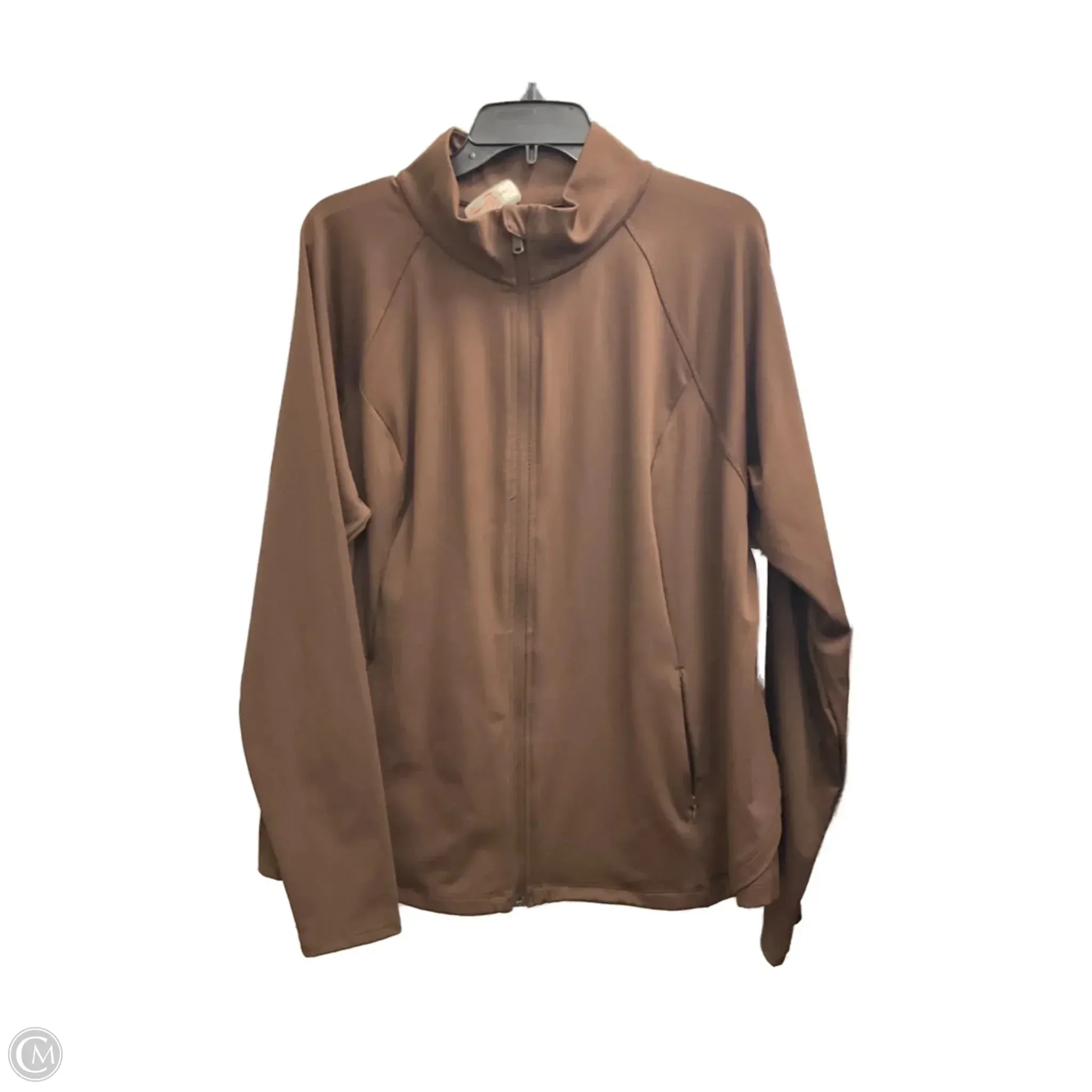 Multi Pocket Utility Ripstop Reinforcement Athletic Jacket By Tek Gear In Brown, Size: 2x