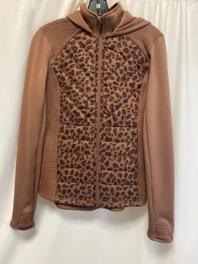 High Collar Design Athletic Jacket By Tek Gear In Brown, Size: S