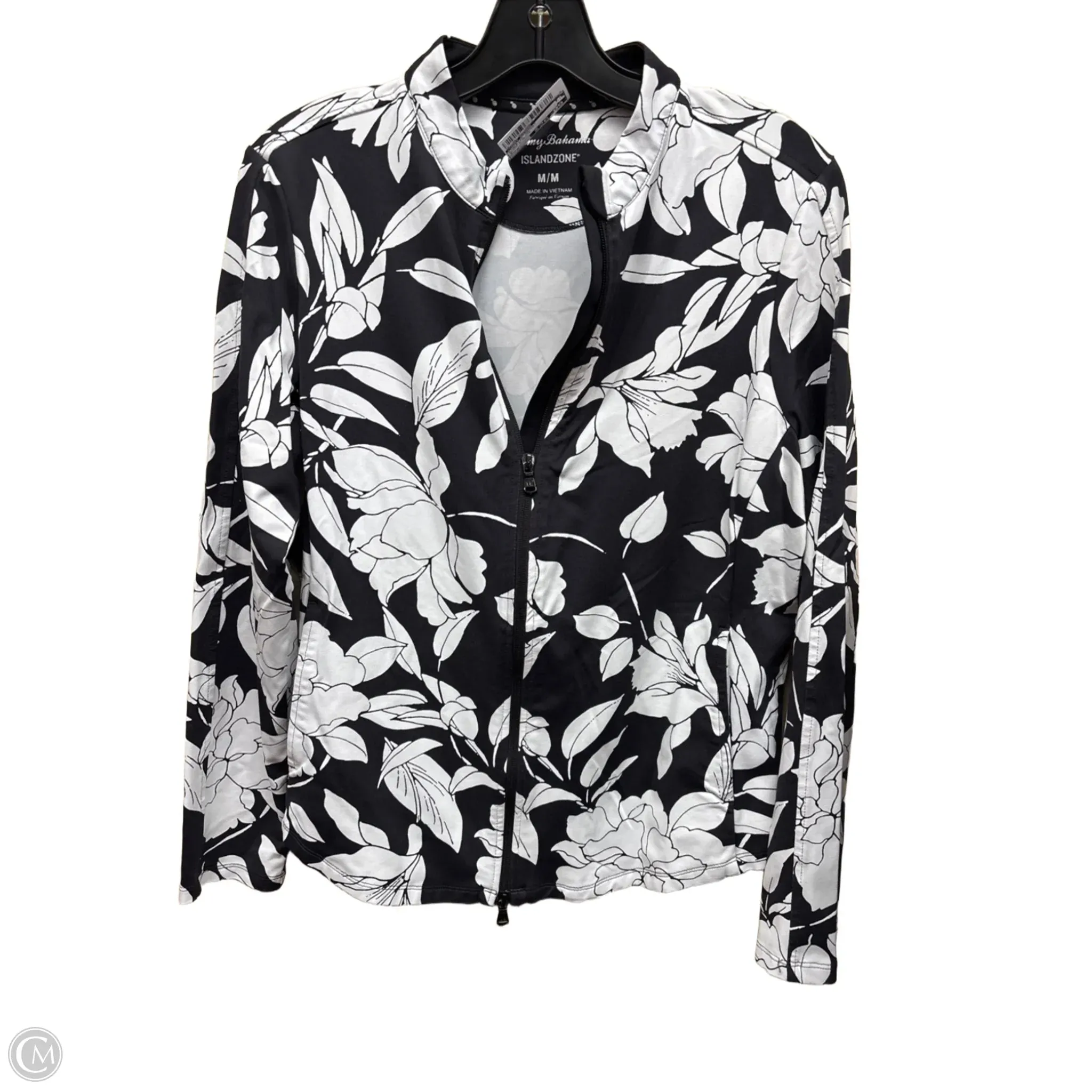 Athletic Jacket By Tommy Bahama In Black & White, Size: M Breathable Outer Shell City Wear