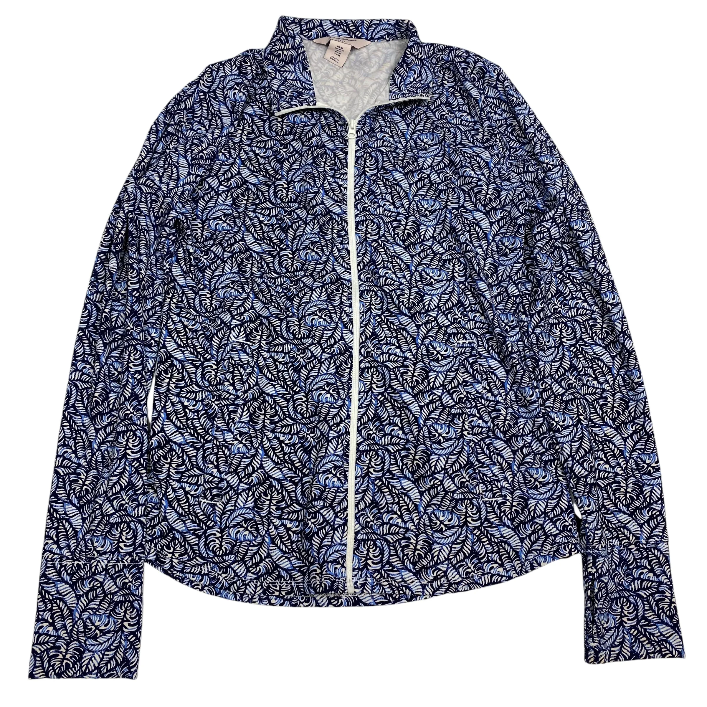 Subtle Color Tone Athletic Jacket By Tommy Bahama In Blue & White, Size: M