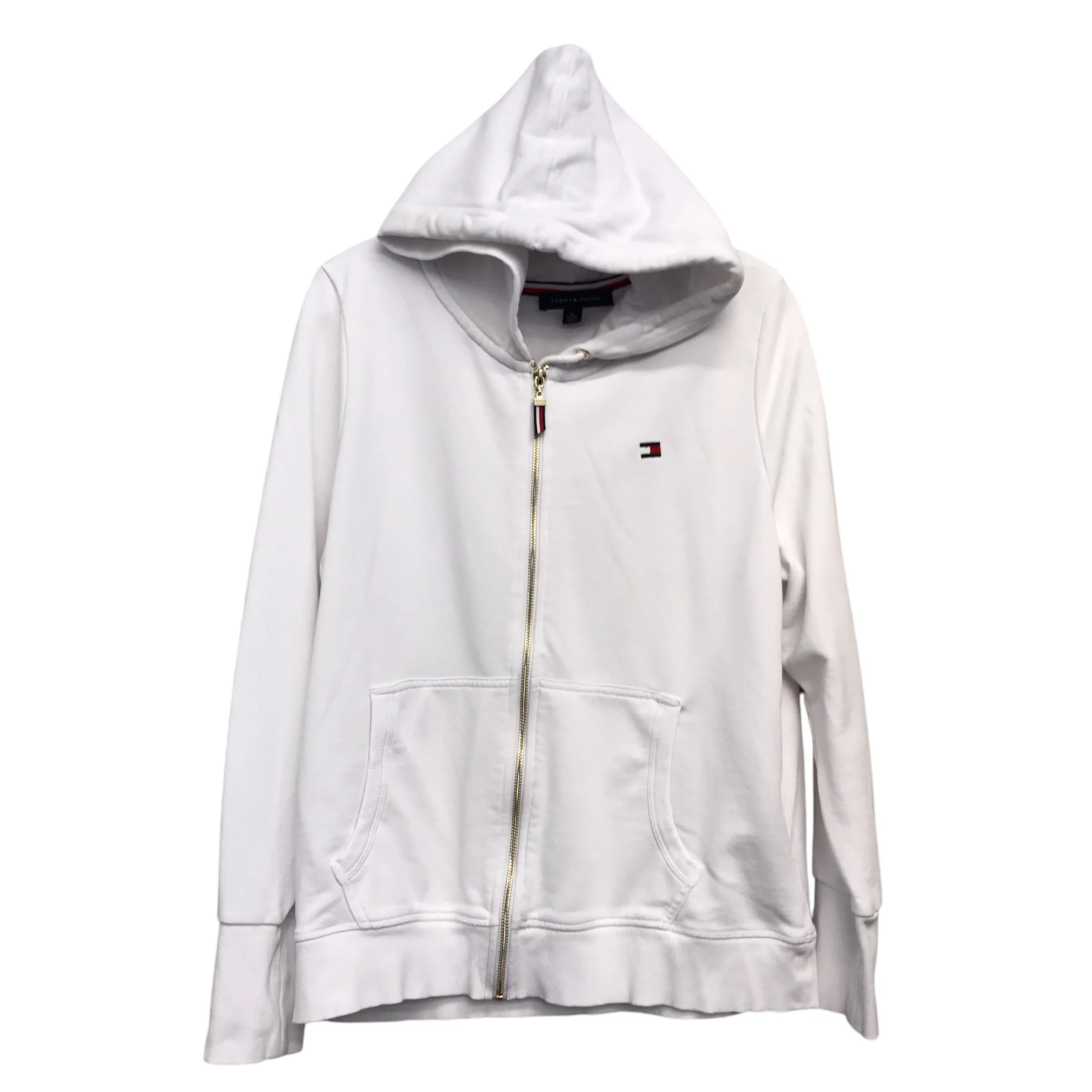 Weatherproof Barrier Functional Zip Detail Athletic Jacket By Tommy Hilfiger In White, Size:Xl