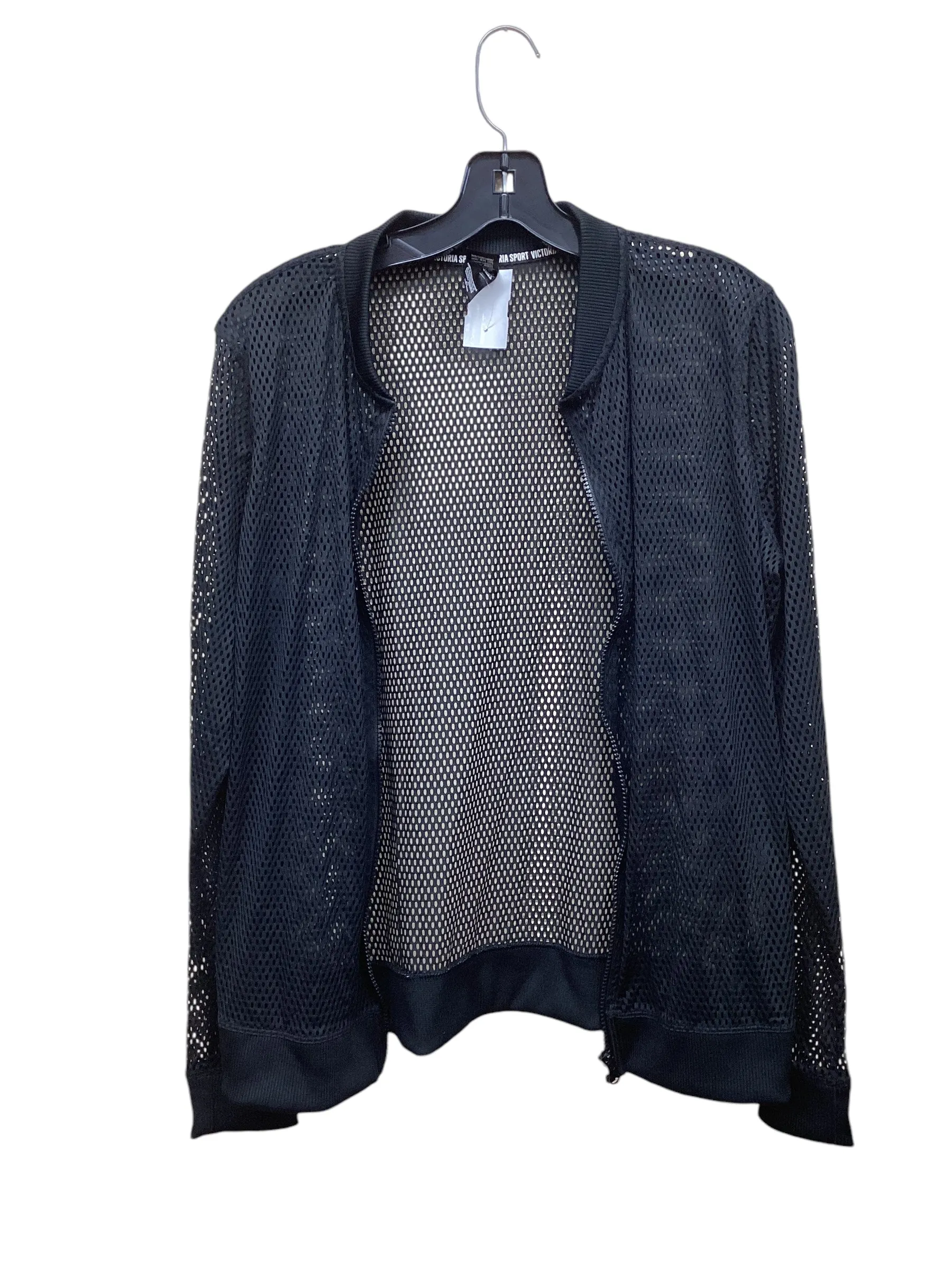 Athletic Jacket By Victorias Secret In Black, Size: M Layered Hem Design