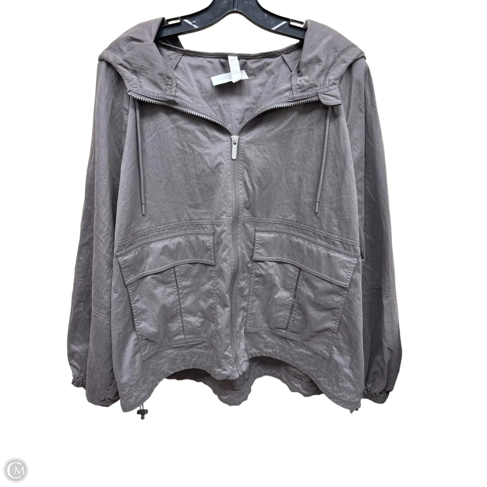 Airtight Fasteners Athletic Jacket By Zella In Grey, Size: Xl
