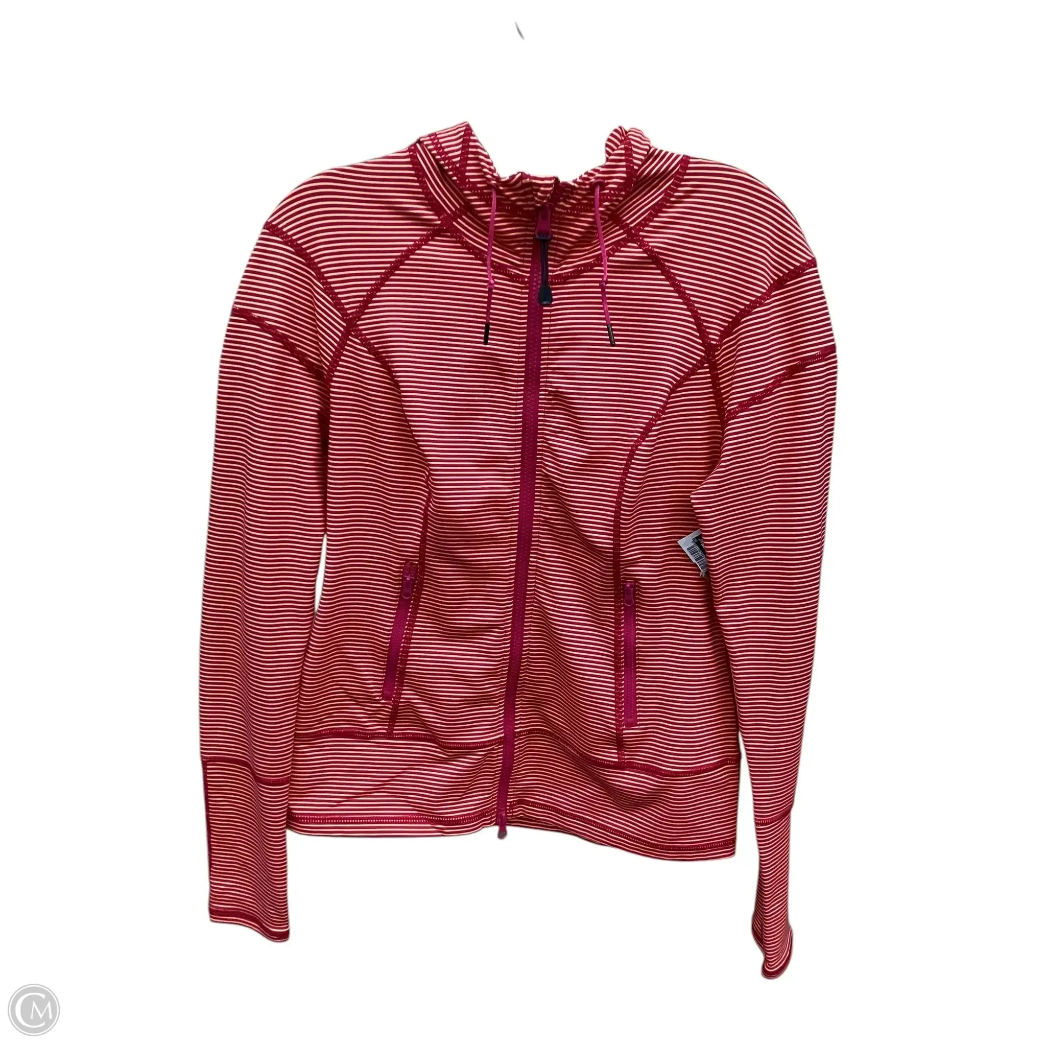 Athletic Jacket By Zella In Striped Pattern, Size: S Winter Layers Convertible Sleeves