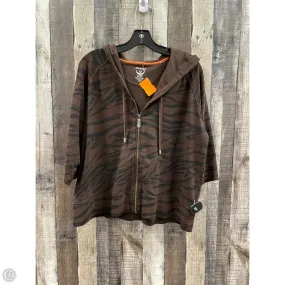 Multi Use Piece Reinforced Elbow Panels Athletic Jacket By Zenergy By Chicos In Zebra Print, Size: Xl