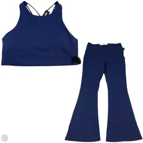 Athletic Pants 2pc By Fashion Nova In Navy, Size: 1x Solid shade Chilly Day Wear