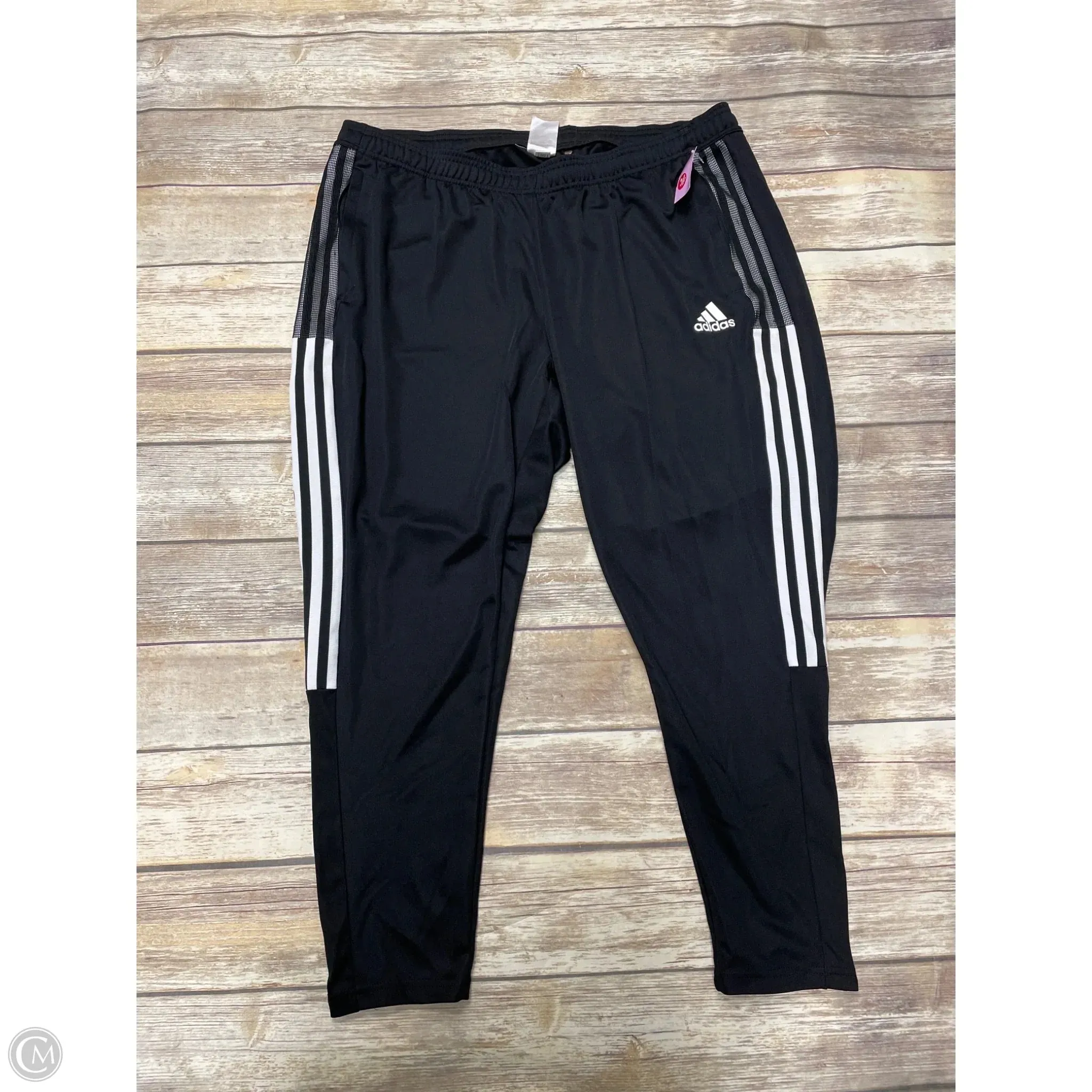 Flattering Look Cold Weather Wear Athletic Pants By Adidas In Black, Size: 3x