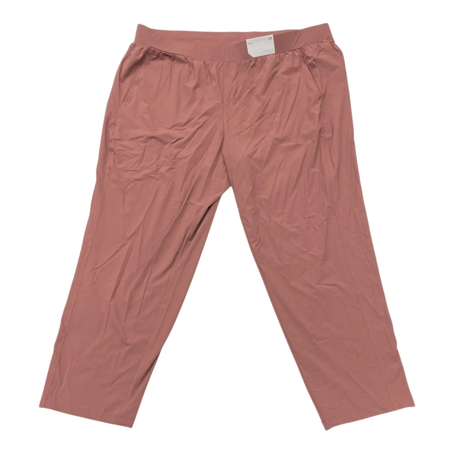 No Gap Waistband ExtendedSizeRange Athletic Pants By Stylus In Pink, Size:2X