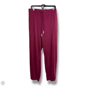 Athletic Pants By Susan Graver In Maroon, Size: 2x Street Style Embroidered Detail